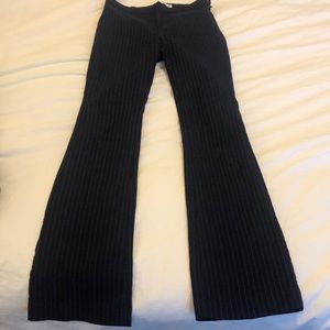 MANGO pin striped navy boot cut pants